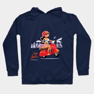 Vespa Girl in St Tropez Hoodie